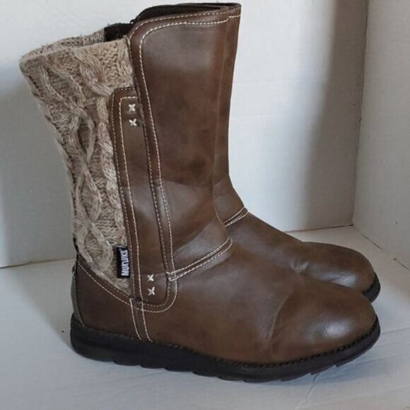 Muk Luks Boots Winter Snow Stacey Sweater Knit ZIP UP Women's WOMAN'S Size 9 - Picture 7 of 16